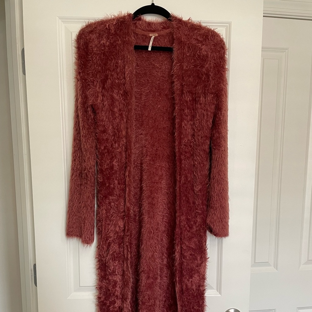 Free people fur cardigan (long)